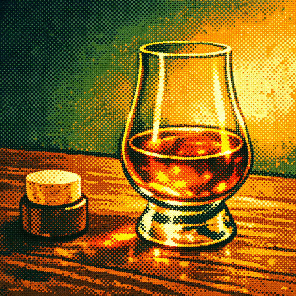 위스키 마시는 법 - 글렌캐런 잔과 호박색 위스키