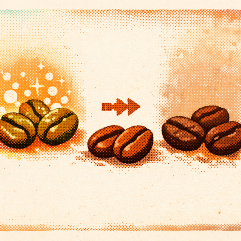 원두 디가싱 과정 - 시간이 지날수록 가스가 빠지는 모습