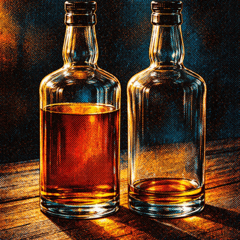 위스키 에어링 맛 변화 - 개봉된 위스키 병