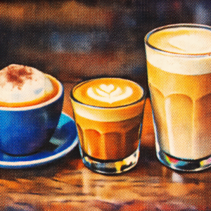 카푸치노 플랫화이트 라떼 차이