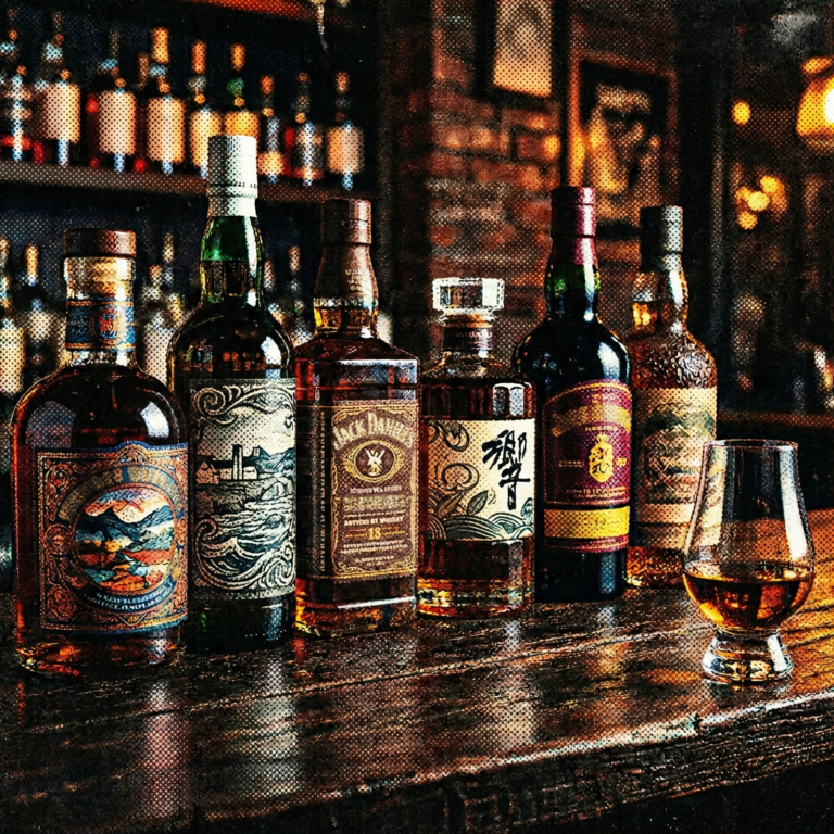 위스키 종류 - 산지별 위스키 병 비교